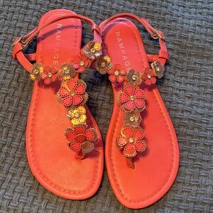 Rampage Coral Floral Sandals